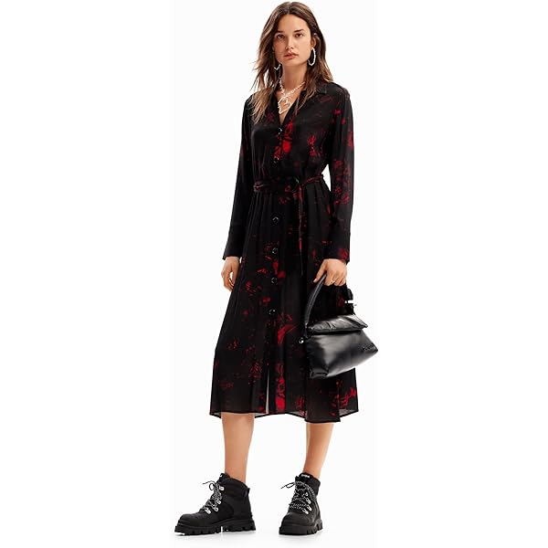 Abito Donna Desigual Maniche Lunghe - In Viscosa E Poliestere, Scollo Rotondo, Lavabile In Lavatrice - Foto 7