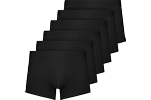 QINCAO Boxer Uomo, a Confezioni di 6 Pezzi, Mutande Uomo, Boxer Uomo Cotone Senza Logo.