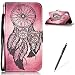 Produktbild Feeltech LG X Power Hülle,LG X Power Magnet Leder Wallet Cover,Elegant Soft PU Kartenfach Extra Dünn Tasche Bunte Relife-Muster [Stand Funktion] Karte Halterung Klapp hülle Flip Book Design Case Flexible TPU Ultra Slim Inner Bumper Tasche mit Landyard [Free Stylus] für LG X Power - Schwarzer Traumfänger