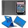 Acm Designer Rotating Leather Flip Case Compatible with Amazon Fire Tablet 7" Cover Stand Dark Blue
