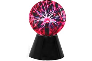 Goeco Bola de Plasma 13cm, Luz de Bola de Plasma 5 Pulgadas, Lámpara de Esfera de Iones Bola Sensible al Tacto y al Sonido Luz Roja para Decoración de Fiestas