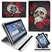 Produktbild Totenkopf Rose Tablet Tasche Schutz Etui Hülle für 10 Zoll Samsung Galaxy Tab A6 SM-T580 / T585