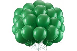 GHOIETV 100 Piezas Globos Verdes,Globos Cumpleaños Verde Oscuro,Globos Verdes de Látex Helio Para Tema de la Selva Baby Shower Boda Cumpleaños Fiesta
