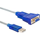 DTech 3 Foot USB to Serial Female Adapter Cable DB9 RS232 to USB 2.0 Cable with Prolific PL2303 Chip Windows 10 8 7 Mac Linux