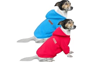 HuaLiSiJi Sweat pour Petit Chien Sweats à Capuche pour Chiens Pull Polaire Chien, Chaud et Léger, Texture Douce, élastique Facile à Porter, Belle Couleur (3XL, Rouge+Bleu)