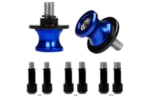 Evermotor Diábolos universales para motocicleta, aluminio CNC M6X1mm, M8X1.25mm, M10X1.25mm, deslizadores de bobina para basculante, Soporte para Yamaha YZF R1, R3, R6, R25, R125, para caballetes