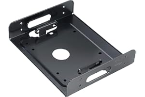 Akasa SSD & HDD Adapter | Fits 3.5" HDD or 2.5" HDD/SSD Into 5.25" PC Bay | Included Anti Vibration Pads and Mounting Screws| Black SECC | AK-HDA-01