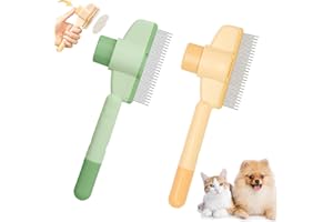 YANXINKE Lot de 2 peignes autonettoyants pour chat et chien - Brosse flash pour chat avec bouton de déclenchement - Brosse à poils longs et courts