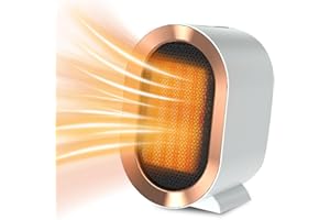 BIUYO Electronic Space Heater 1200W Portable Ceramic Heater Plug in Fan Heater 2 Heat Settings Fast Heating Low Energy Low Noise Overheating & Tilt Protection for Home Bedroom Living Room Office (White)