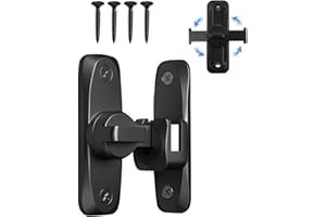 JUKOTA Cerrojo Puertas Correderas 90/180 Grados,Pestillo Puerta Corredera,Cerradura de Puerta de Granero Universal para Cocina Baño Dormitorio Ventanas Jardín (Negro)