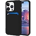 ALLNEWELOOK Silicone Wallet Phone Case, For iPhone with Credit Card Holder Pocket, Slim Fit Durable Protective Card Slot Phone Case (Wallet Case Black For 13 Pro Max)