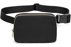 Uwiyo Sac Banane Femme Fanny Pack Homme Nylon Sac de Poitrine pour Femme avec Sangle Réglable pour Les Voyages en Plein Air, Le Sport, La Course à Pied, La Randonnée (Noir)