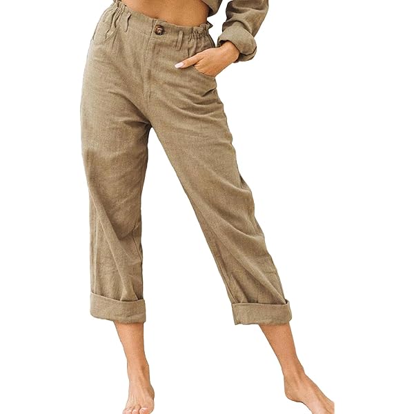 Pantalon Velours Côtelé Femme | Taille Haute élastiquée | Confort Chaud Décontracté | Poches Zippées