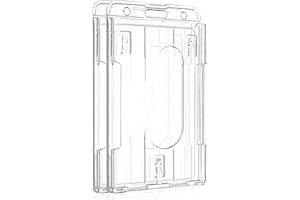 Uniclife Porte-badge vertical à 2 cartes avec fente pour le pouce Protecteur de boîtier PC transparent rigide pour ID d'école de bureau Cartes de crédit Licences Passes, Lot de 2