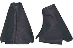 The Tuning-Shop Ltd compatible with Set of 2 Hi-Low and Handbrake gaiters for Land Rover Discovery I II MK1 MK2 1995-2004 Genuine Black Leather