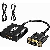 ICZI HDMI zu VGA Adapter,1080P 60Hz HDMI Buchse auf VGA Stecker Konverter mit 3.5mm Audio und Micro-USB Ladekabel für TV Stic