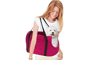 PETCUTE Trasportino Cane e Gatti Borsa per Cane Borsa da Trasporto per Cani traspirante Borsa da Viaggio per Animali Domestici
