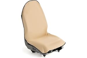 lebogner Waterproof Sweating Car Seat Cover for Post Gym Workout, Running, Swimming, Beach and Hiking, Universal Fit Anti-Slip Bucket Seat Protector for Cars, SUVs and Trucks, Machine Washable, Beige