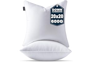 OTPIPCS 50 x 50 CM Cushion Inserts Set of 2 Down Alternative 20 x 20 Inch Throw Pillow Inserts Large Fluffy Decorative Cushion White Square Pillows Stuffing for Living Room Couch Bed Sofa Cushions