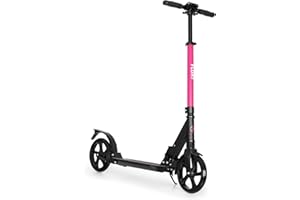 KLAR FIT Klarfit Float Kickscooter - Monopattino, Ruote PU XXL: 200 mm, Cuscinetti ABEC 7, AS-Soft Grips, Sistema a 1 Clic, max. 100kg, Doppia Ammortizzazione, Freno a Pedale, con Tracolla