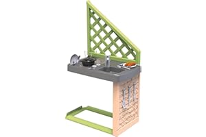 Smoby Life - Cuisine d'été - Compatible avec de Nombreuses Maisons - Plaque Grill, Evier avec Robinet - Matière Recyclée - A Partir de 2 Ans - Fabrication Française