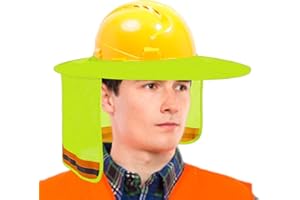 MONOZOZ Protector Solar para Sombrero Duro, Sombra De Casco Duro, Sombras De Sombrero Duro para Sol, Parasol De Cuello De Malla De ala Completa con Visera para Cascos, Alta Visibilidad Y Reflectante