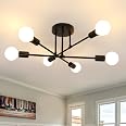 Lustre LED 6 Bras Comely - Noir/Or Vintage Industriel - Style Moléculaire Pour Loft & Salle à Manger