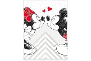 Herding Couverture moelleuse en microfibre, Disney's Mickey & Minnie, 150x200 cm, 100% polyester