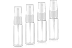NJCXOLA 4 Pièces Flacon Spray Vide, Vaporisateur Vide,Flacon Parfum Vide, 20ml Flacon Spray Vide, Plastique Transparent Bouteille de Voyage Vide Réutilisables, pour Lotion, Parfum, Shampoing etc