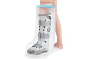 LURNODY Protector Escayola Pierna Adulto,Reutilizable Funda Escayola Adultos,Funda Escayola Impermeable de Silicona Hipoalergénica Mantenga el Vendaje Seco Mientras Se Baña