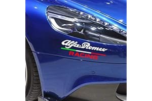 Italie Drapeau Racing emblème Autocollant De Voiture PVC Decal Styling, pour Alfa Romeo Giulietta Giulia Stelvio 147156159 Mito Car Styling (Blanc, 20 * 7,5 cm)