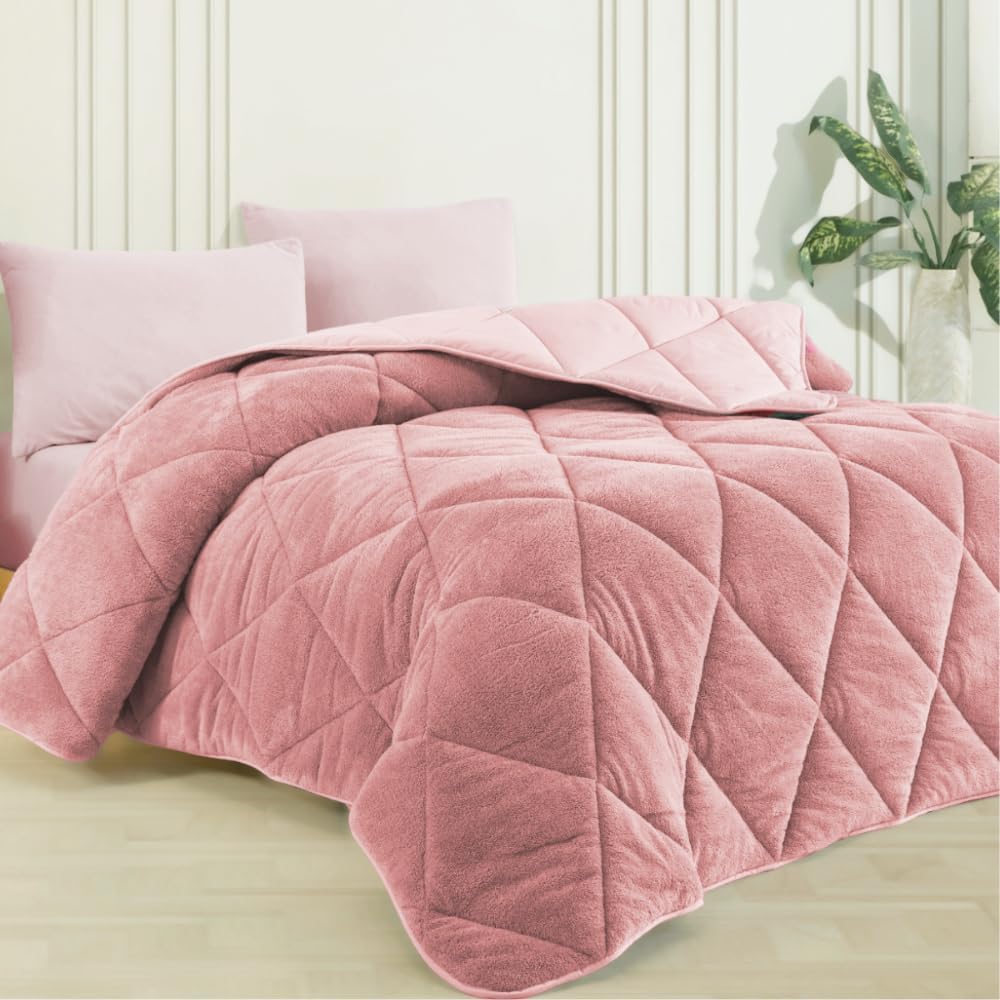 Formeya Tek Kişilik Lüx Pudra Welsoft Yorgan Çift Taraflı 155 X 215 CM