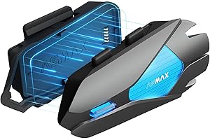 ASMAX Z1 Intercomunicador Casco Moto Bluetooth, 10 Motociclistas Mesh Intercom, Control de Voz, 42 min Carga Rápida/Montaje magnético/Cancelación de Ruido/Emparejamiento Universal, IP67, Individual