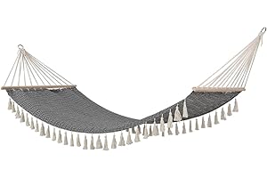 Hespéride Hamaca de Lona Colgante (Soporte) Modelo Syssia Blanco y Negro