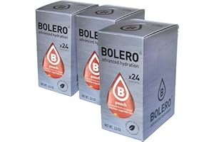 GENERIC SET 72 BOLERO DA 3 GRAMMI PEACH Preparato istantaneo per Bevande con Stevia e Vitamina C e Senza Zucchero