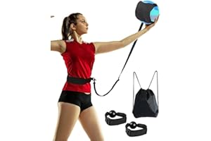 Ezweiji Attrezzatura da allenamento per pallavolo, da calcio, regolabile, da calcio e da pallavolo, per servire, regolare, spiking e altalena, adatta per bambini, ragazzi e adulti