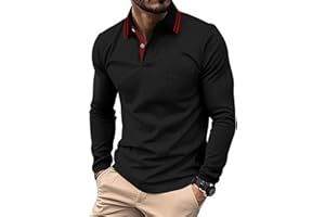 SwissWell Polo Homme Manches Longues Respirant et Léger Golf T-Shirt Sport Business Casual