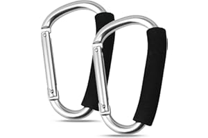 FFDASHUN 2 Pack Large Buggy Clips Locking Carabiner Clips Heavy Duty Aluminum Carabiner Super Durable Lock Carabiner Hook for Camping Hammocks Dog Leash Yoga Swing-