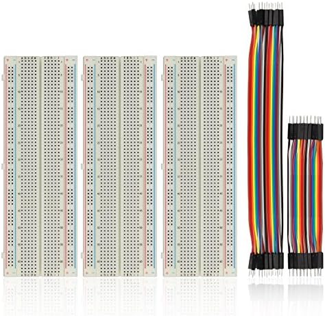 BENGIX Solderless Breadboard 170/400/830 Tie Point Prototype Breadboard for Arduino with 40/80 pcs Dupont wire(M/M) (830 tie points(3pcs)+40pcs dupont wire)