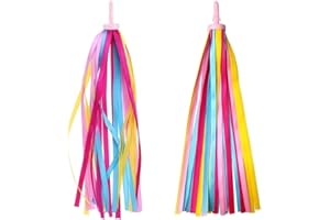 ZHJUJU Guidon Streamers, 1 Paire Enfant Rubans Tassel Glands Décoration pour Vélo et Scooter, Facile à Attacher