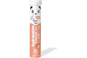 Panda Tea - Hydratation & Énergie - Pêche - 20 Pastilles sans sucre - Electrolyte Ultra Hydratation - Idéale pour le Sport et le Quotidien