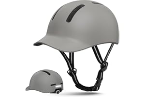 Shinmax Casco da Bici con Visiera Uomo Donna, Leggero e Traspirante, Regolabile, Casco da bicicletta per Ciclismo Urbano, Trekking, Commuting e Monopattino Elettrico