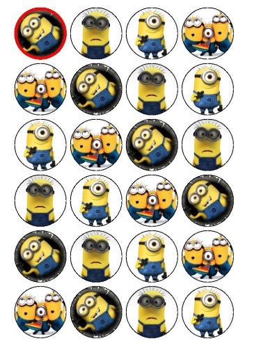 Preisvergleich Produktbild Cupcake Topper "Minions", Dekoration, 24 Stück
