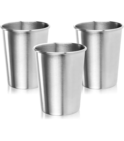 Robin Goods® 6x RVS bekers 250 ml, lichte bekers van staal 304 voor kamperen, sterke breukbestendige drinkbekers voor buiten, reizen en dagelijks gebruik