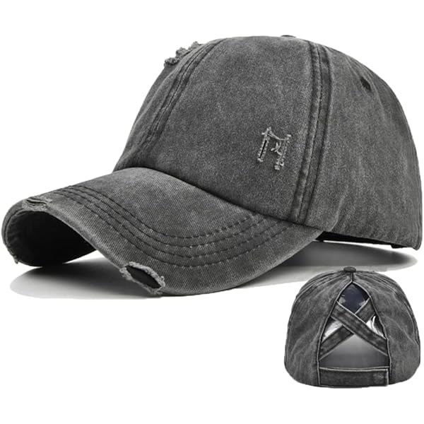 Cappellino Baseball Donna Con Foro Per Coda Di Cavallo - Nero, Rete Traspirante, Regolabile, Per Corsa, Golf, Estate - Foto 11