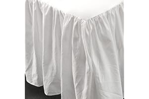 Gohytal Volant Betthusse, Eleganter Bettrock 140x200 cm mit Rüschen Höhe 45 cm Wrap Around Style Bettrock zum Umwickeln Bettvolant Bezug für Lattenrost - Weiß