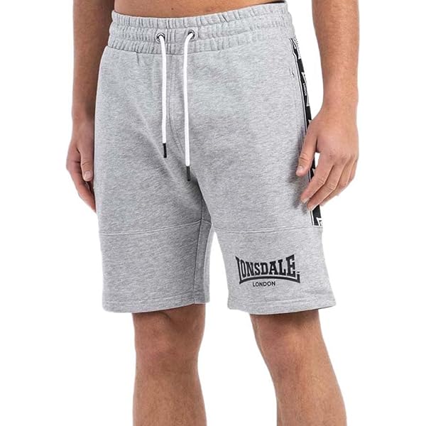 Pantaloncini Uomo Lonsdale Knutton - Vita Alta In Cotone 100%, Nero E Taglio Regolare - Foto 11