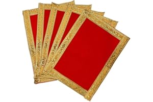 ADITRI CREATION Set of 5 Small Pooja Mat Aasan Puja Aasan Decorative Cloth for Laxmi Ganesh(Size:-7 Inch X 10 Inch) Multipurpose Pooja Indian Traditional Cultural Navratri Festival Decoration Item & Article Puja Kit