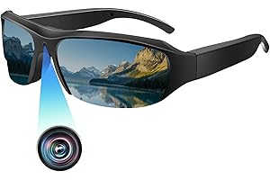 Nisanuki Mini Kamera, Brille mit Kamera, Action Cam 1080P Aktualisierte Tragbare Videobrille Sonnenkamerabrille Für Outdoor, Reisen, Sport