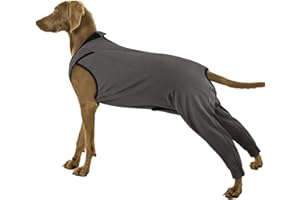 PUMYPOREITY Body Chien Opération, Léger Body avec Pattes Arrière Combinaison de Protection pour Chien Vêtements Postopératoires Manchon de Récupération Chirurgicale Confortable(Gris, 3XL)
